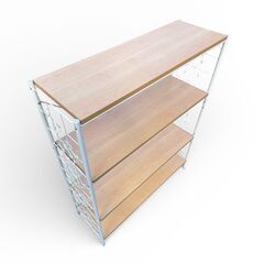 美品 ワイヤーシェルフ ステンレスユニット オープンシェルフの画像