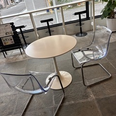 【韓国風】丸テーブル/ホワイトの画像