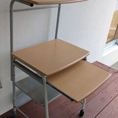 パソコンラック 幅60cm 省スペース プリンター台 キーボードスライダー マウステーブルの画像