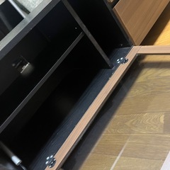木製テレビ台 ガラス扉付きの画像