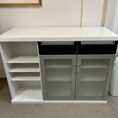 ニトリ キッチンカウンター 白 120cmの画像