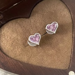 ピンクサファイア　ピアス　ホワイトゴールドK14の画像