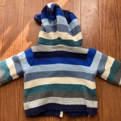 ベビー用　フード付きニットカーディガン　48-58cm アウターの画像