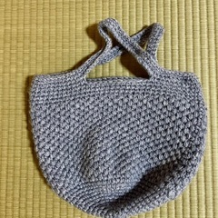 差し上げます　手編みニットトートバッグの画像