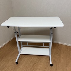 ベッドサイドテーブル キャスター付き 収納 昇降式の画像