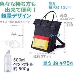 ❤️新品未使用❤️大容量　リュック おしゃれ　2wayバッグ　ポケット　通学　サブバック　黒✨の画像