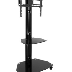 Mount-It! 移動式テレビスタンド キャスター（１個欠品）とガラス棚付き 32～55インチのディスプレイに対応　説明をご確認ください。の画像