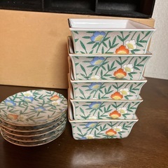 有田焼　和光園　金縁銀彩華　小鉢と皿の画像