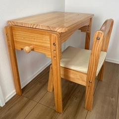 キッズデスク　チェア　セット　高さ調整の画像