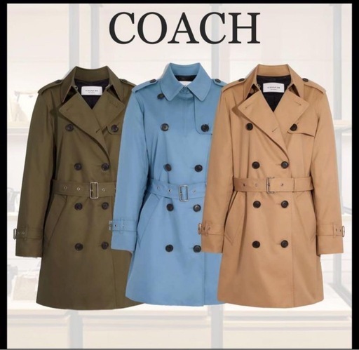 【COACH】ソリッド ミッド トレンチ　Sサイズ　シグネチャー
