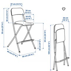 カウンター用椅子 IKEA 折りたたみハイチェア2脚の画像