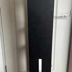 キッチン収納 冷蔵庫横 スリムワゴン オープンラック ブラック キャスター付の画像