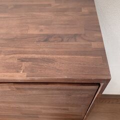 チーク無垢 木製 分別ごみ箱の画像