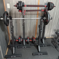 バーベル スタンド ラック 2台セット スクワット ベンチプレス バーベル置き 高さ10段階調整 耐荷重230kg 滑り止め 筋トレ器具 ウェイトトレーニングの画像