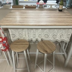 二つのダイニングテーブル　話中
の画像