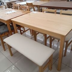 ★リユースのサカイ日立店★HJ8840 ベガコーポレーション ダイニングセット ライトブラウン H73×D70×W115 クリーニング済み の画像