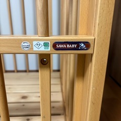 サワベビー　ベビーベッド＆サークル　場合により無料配送可の画像