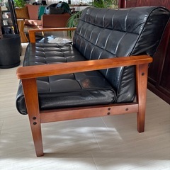 ソファ　二人掛け　PU 合皮の画像