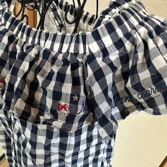 メゾピアノ　ジュニア　Lサイズ　チェック　ブラウス&キュロット　ナルミヤインターナショナルの画像