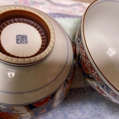 庫山窯 和風花柄丼二つの画像