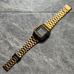 CASIO データバンク 腕時計 光沢のゴールドカラー 美中古 レトロ 腕時計 動作品の画像