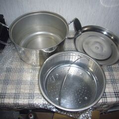 中古品　ステンレス製麺類茹でる鍋の画像