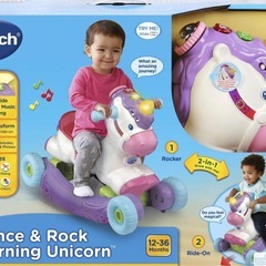 【2WAY】成長に合わせて遊べる！木馬＆乗用ユニコーンの画像