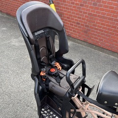 子乗せ自転車3人乗りベージュ シティサイクル チャイルドシート付きの画像