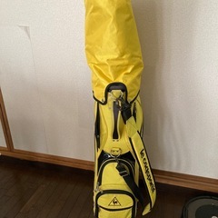 中古　ルコックスキャディーバッグ＆クラブ９本の画像