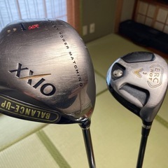 中古　ルコックスキャディーバッグ＆クラブ９本の画像