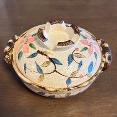 花柄の土鍋6号サイズ 1-2名用　3個セットの画像