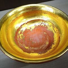 茶道 茶道具 佐々木松楽 嶋台茶碗 箱付き 楽焼 金銀一双 中古 苫小牧西店の画像