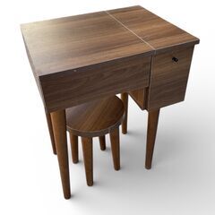 ドレッサー コンパクト鏡台 北欧風 スツール付き 化粧台の画像