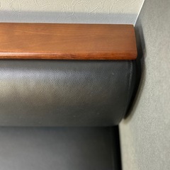 ソファ　2人がけ　125センチ　皮　黒　ブラックの画像