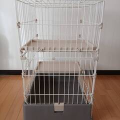 使用3日・美品！猫用2段ケージ ステップ付き／三郷支所まで来れる方の画像