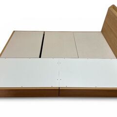 美品 ニトリ ダブルベッドフレーム 収納付き コンセント付きの画像