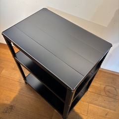 2段 ブラック スチールラック 収納棚の画像