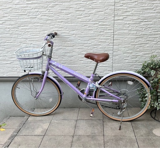 自転車　22インチ　　女の子　ラベンダー 自転車ラベンダー22インチ (yumin) 花畑の自転車の中古あげます・譲り
