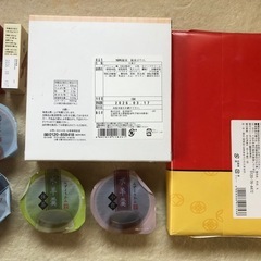 温泉ぷりんと日本道楽餅と羊羹の画像