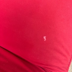 赤色の2人がけソファーの画像