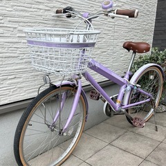自転車　女の子用　ラベンダー　22インチの画像