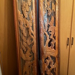 値下げ⚪︎手彫り欄間　２枚セットの画像