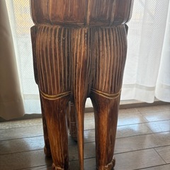 木彫り　象　スツールの画像