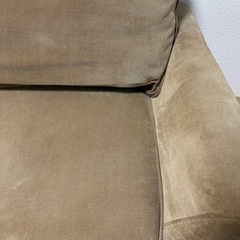 【後２日で処分& 今なら無料】2人がけソファ／ブラウン系の画像