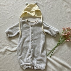 50 60 70 新生児　カバーオール　つなぎ　女の子の画像