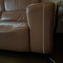 キャメル色レザーソファ(1月13日迄に取りに来ていただける方)の画像