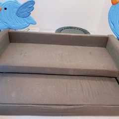 ブラウンソファ4人掛けの画像