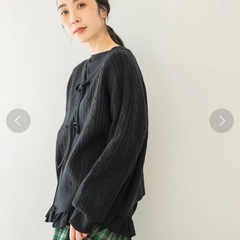 【着画有り】studioCLIP リボンニットカーディガン　Fサイズの画像