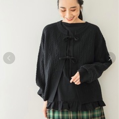 【着画有り】studioCLIP リボンニットカーディガン　Fサイズの画像