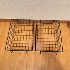 【美品】ワイヤー バスケット アイアン ブラックの画像